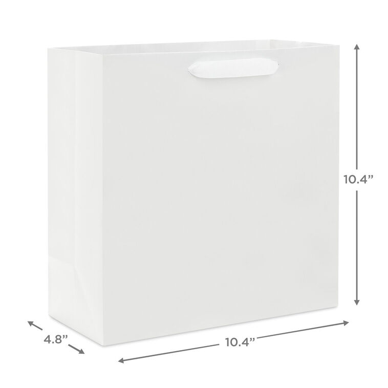 Hallmark 10.4" White Large Square Gift Bag