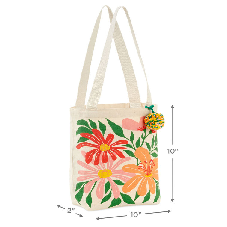 Hallmark 10.5" Wildflowers Square Fabric Gift Bag