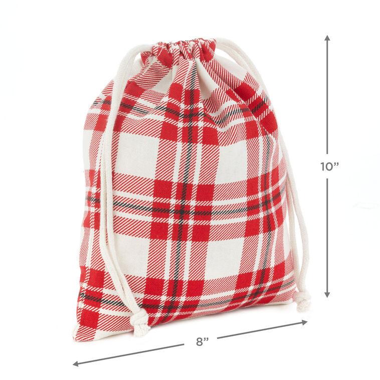 Hallmark 10" Assorted Plaid 3-Pack Fabric Gift Bags