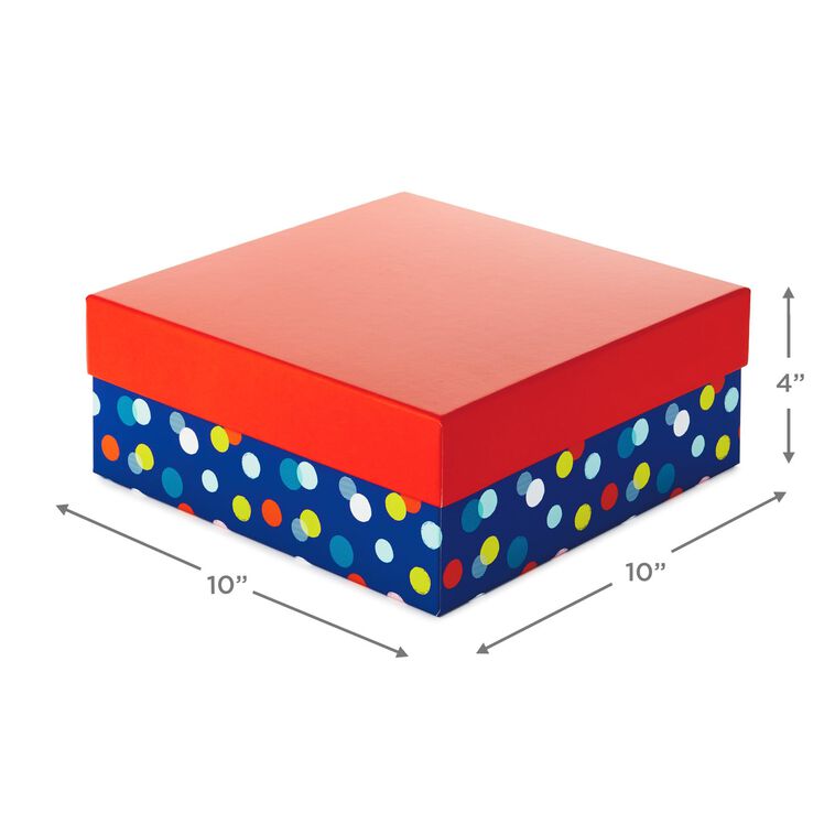 Hallmark 10" Square Multicolor Dots Gift Box