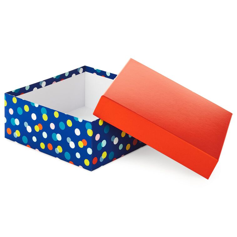 Hallmark 10" Square Multicolor Dots Gift Box