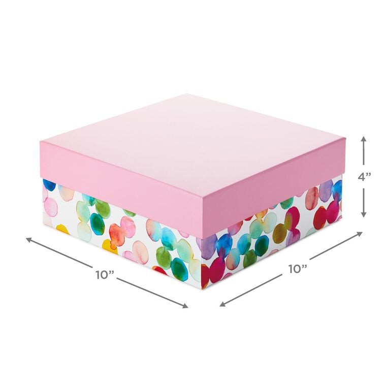 Hallmark 10" Square Watercolor Dots Gift Box