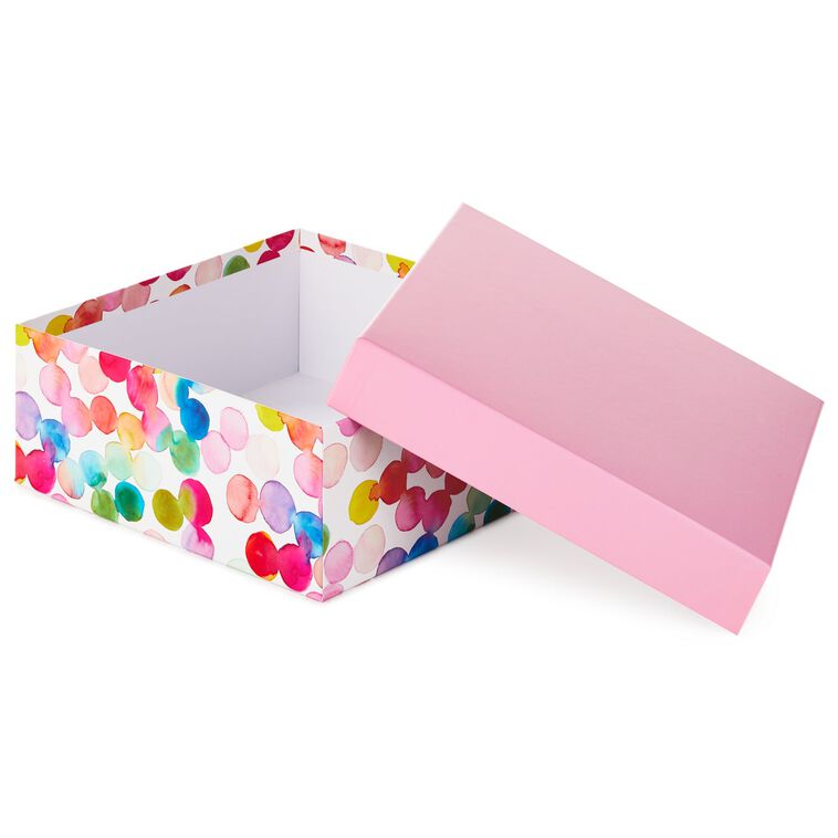 Hallmark 10" Square Watercolor Dots Gift Box