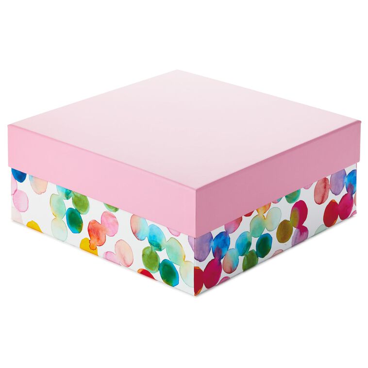hallmark 10" Square Watercolor Dots Gift Box
