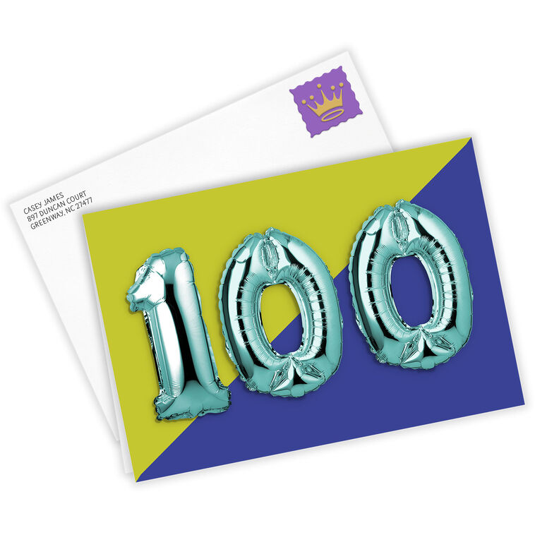 Hallmark 100th Balloons Custom Birthday Card