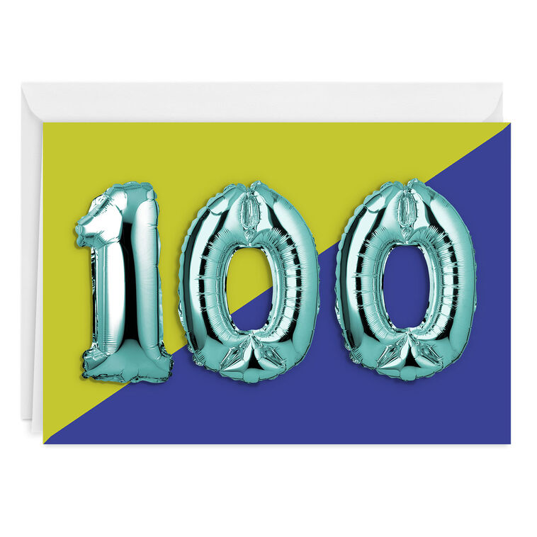 hallmark 100th Balloons Custom Birthday Card