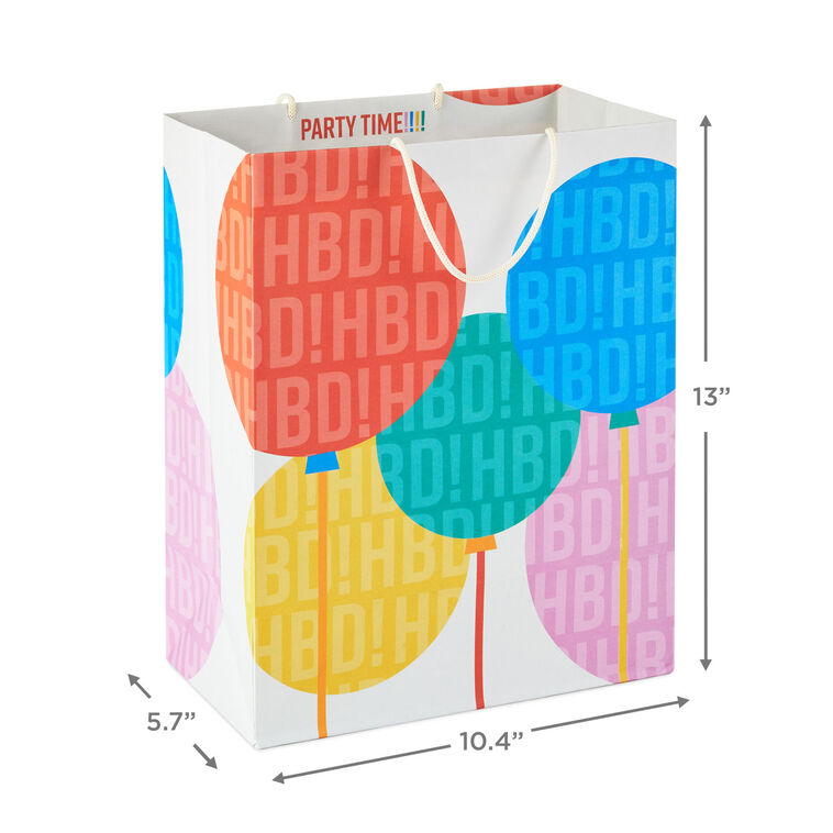 Hallmark 13" Balloons Large Birthday Gift Bag
