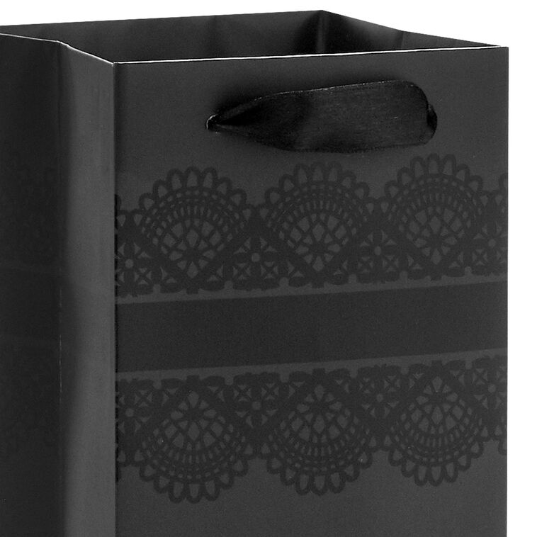 Hallmark 13" Black Lace Wine Gift Bag