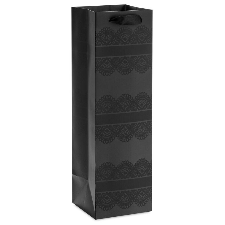 hallmark 13" Black Lace Wine Gift Bag