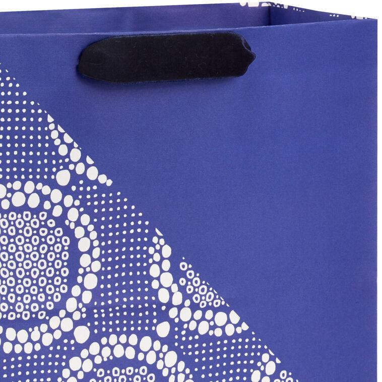 Hallmark 13" Blue Diagonal And Lace Large Gift Bag