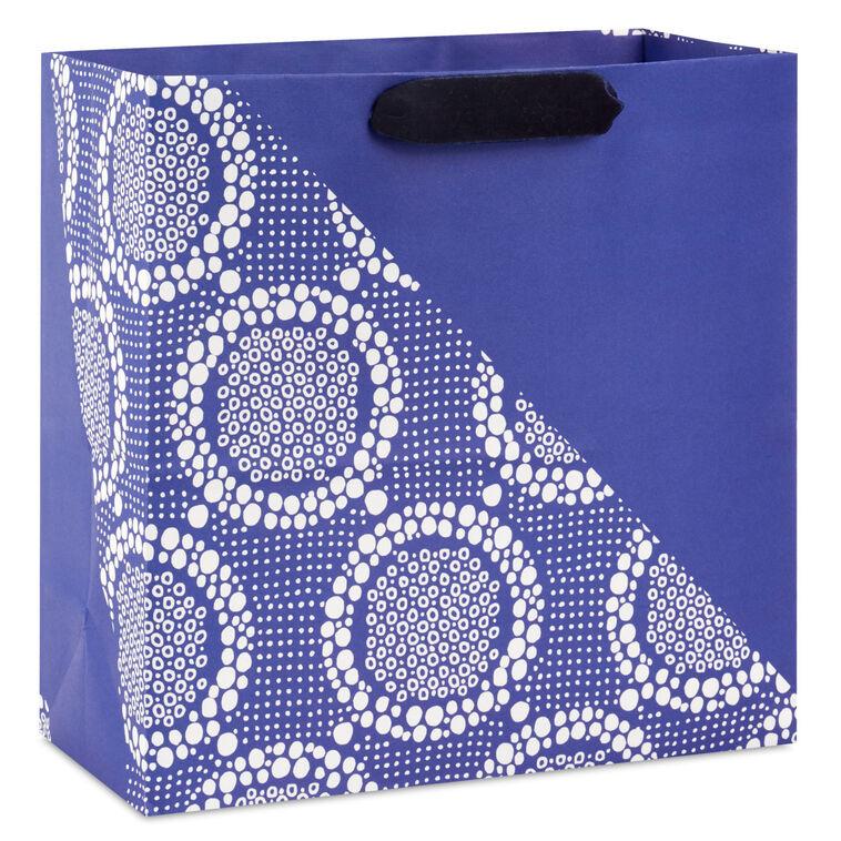 hallmark 13" Blue Diagonal and Lace Large Gift Bag