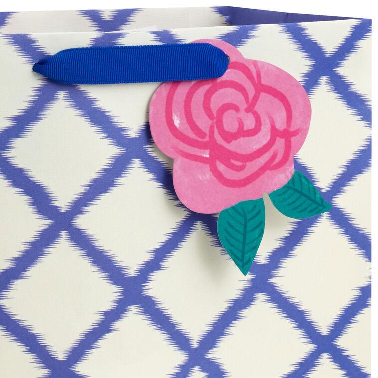 Hallmark 13" Blue Trellis On White Large Gift Bag