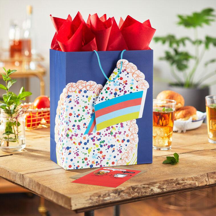 Hallmark 13" Cake On Blue Large Birthday Gift Bag