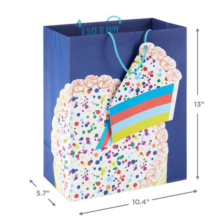 Hallmark 13" Cake On Blue Large Birthday Gift Bag