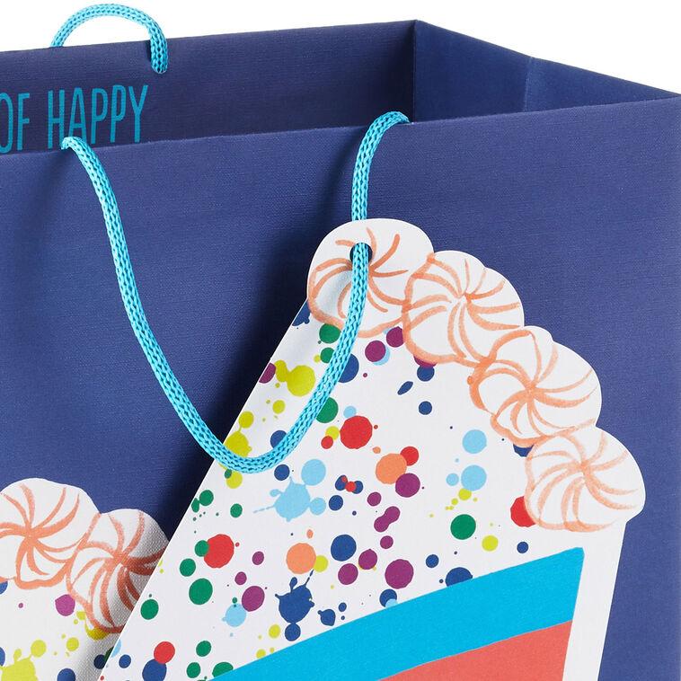 Hallmark 13" Cake On Blue Large Birthday Gift Bag