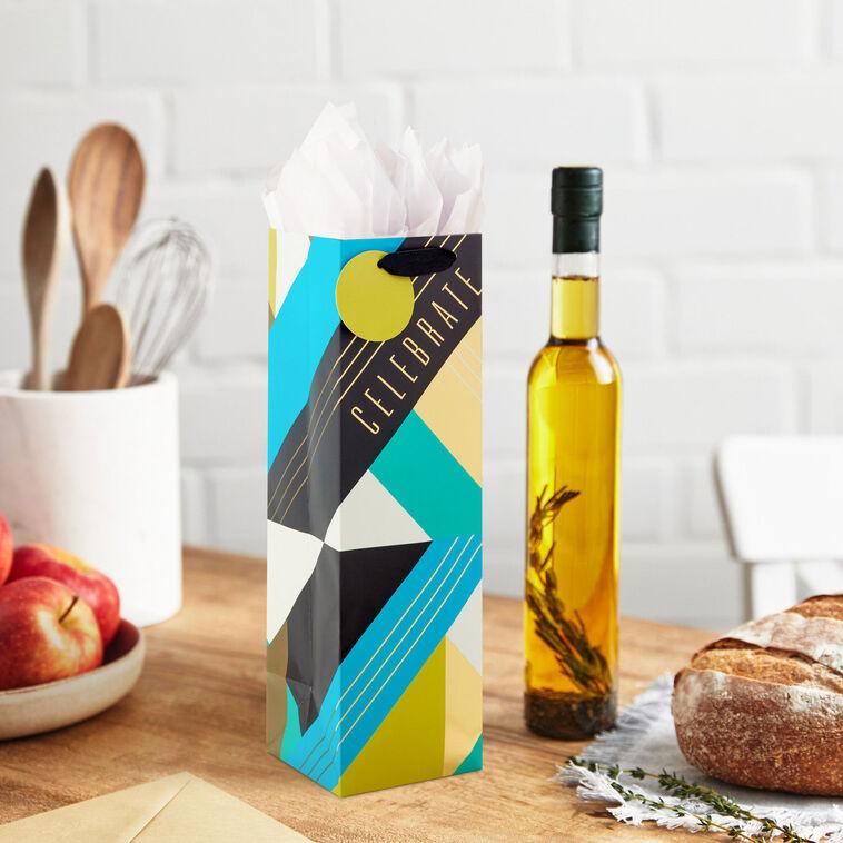 Hallmark 13" Celebrate Geometric Wine Gift Bag