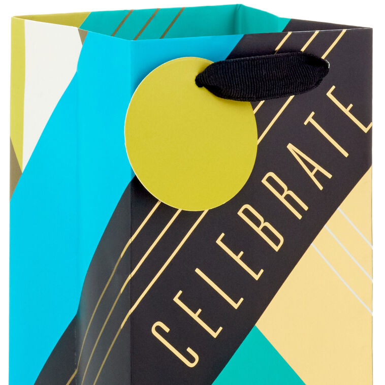 Hallmark 13" Celebrate Geometric Wine Gift Bag