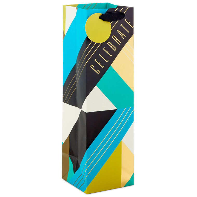 hallmark 13" Celebrate Geometric Wine Gift Bag