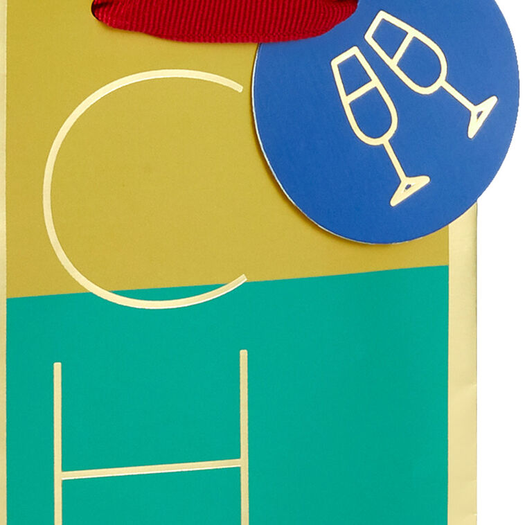 Hallmark 13" Cheers Color Block Wine Gift Bag