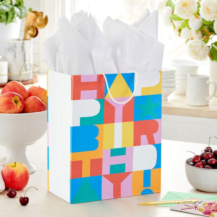 Hallmark 13" Color Block Large Birthday Gift Bag