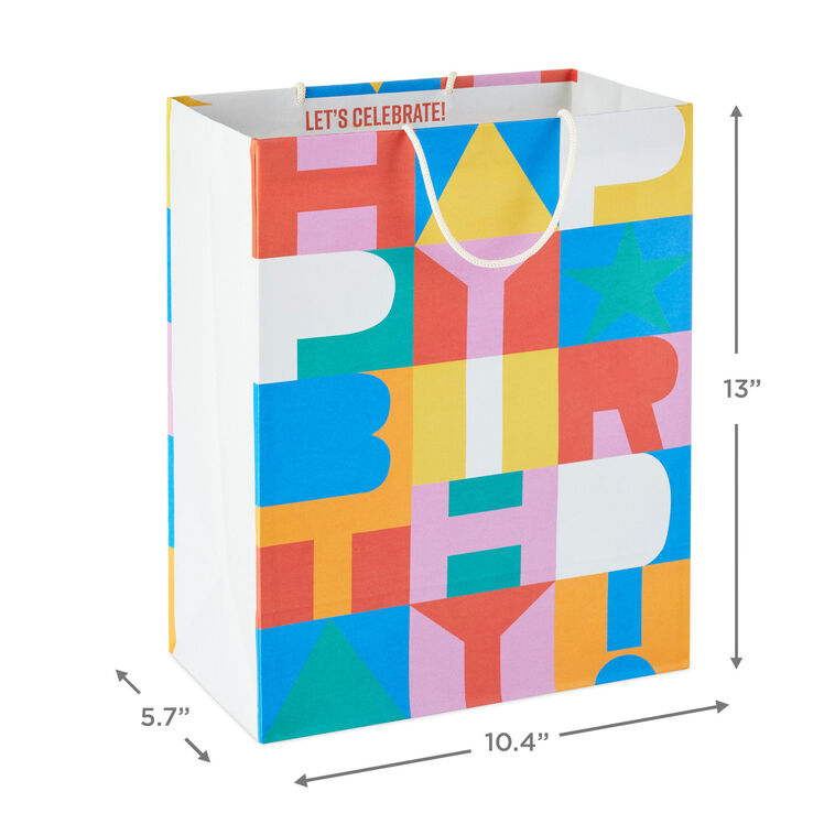 Hallmark 13" Color Block Large Birthday Gift Bag