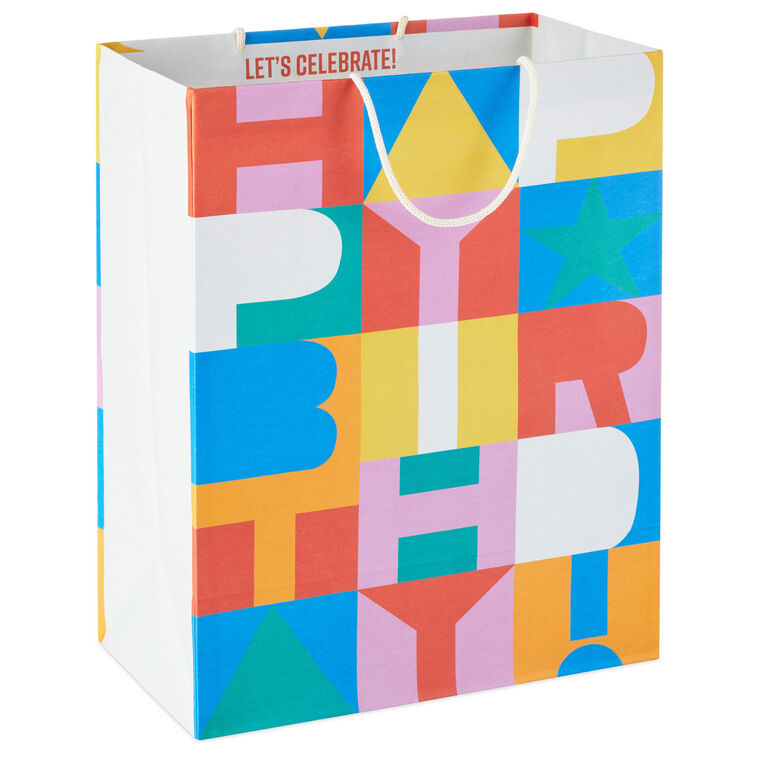hallmark 13" Color Block Large Birthday Gift Bag