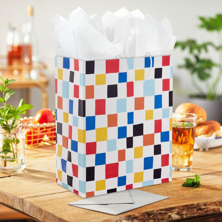 Hallmark 13" Colorful Checkered Large Gift Bag
