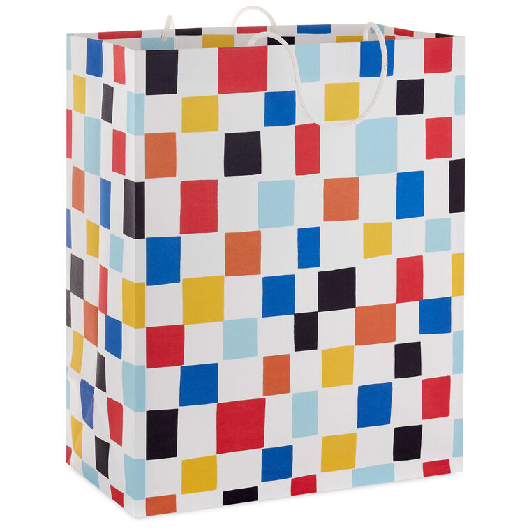 hallmark 13" Colorful Checkered Large Gift Bag