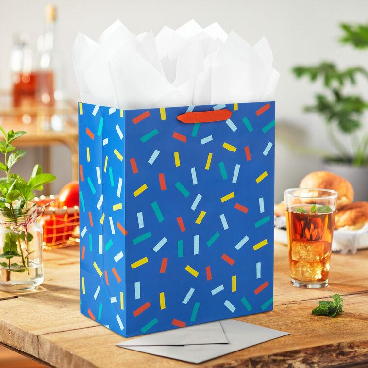 Hallmark 13" Confetti On Blue Large Gift Bag