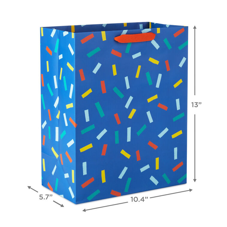 Hallmark 13" Confetti On Blue Large Gift Bag
