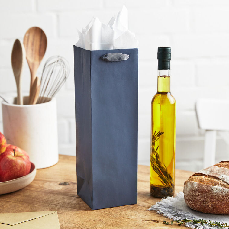 Hallmark 13" Gray Wine Gift Bag