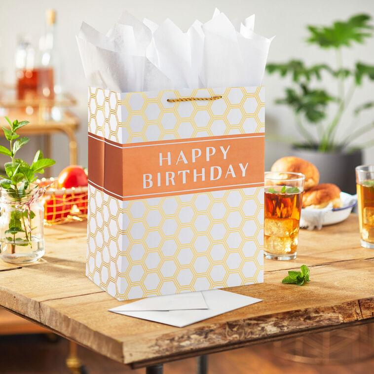 Hallmark 13" Happy Birthday Hexagons Large Gift Bag