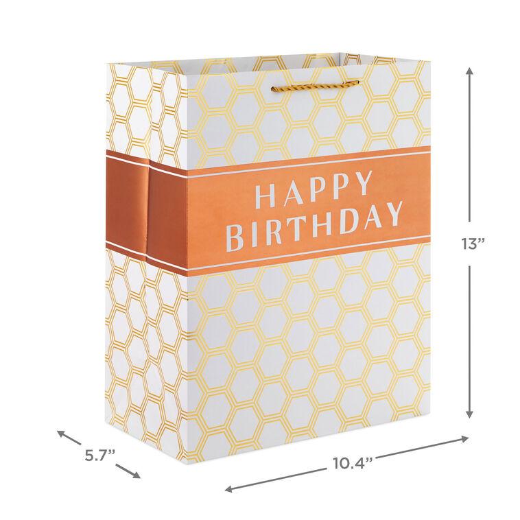 Hallmark 13" Happy Birthday Hexagons Large Gift Bag