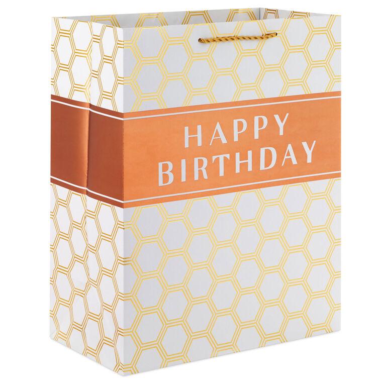 hallmark 13" Happy Birthday Hexagons Large Gift Bag