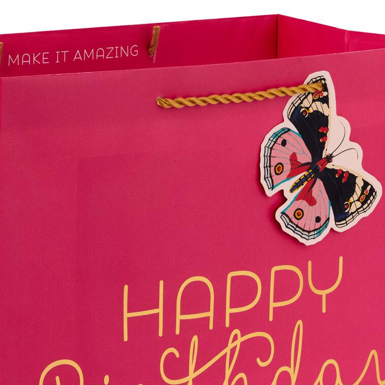 Hallmark 13" Happy Birthday On Pink Large Gift Bag