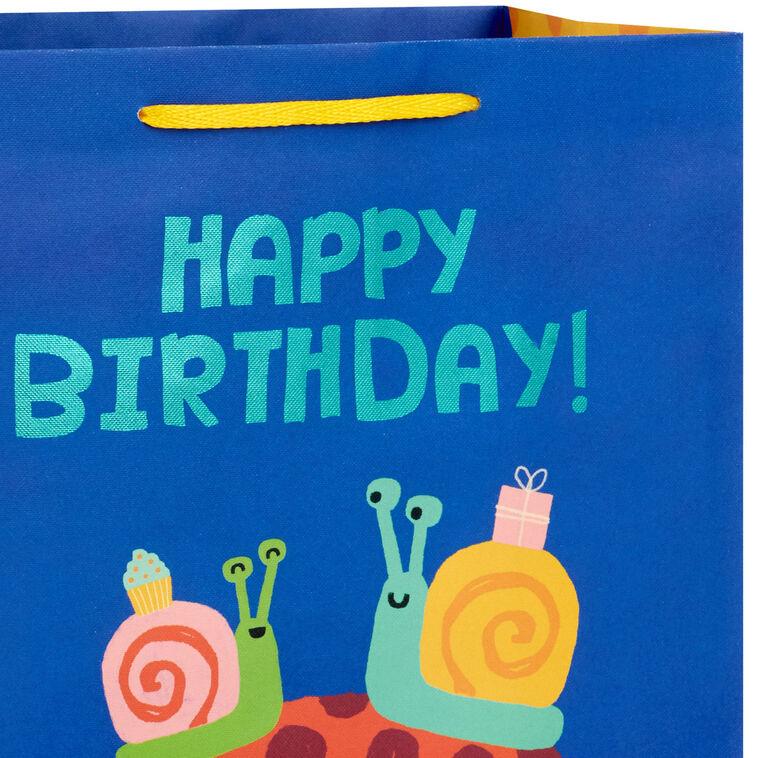 Hallmark 13" Happy Snails Large Birthday Gift Bag