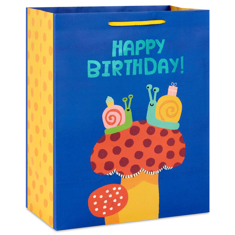 hallmark 13" Happy Snails Large Birthday Gift Bag