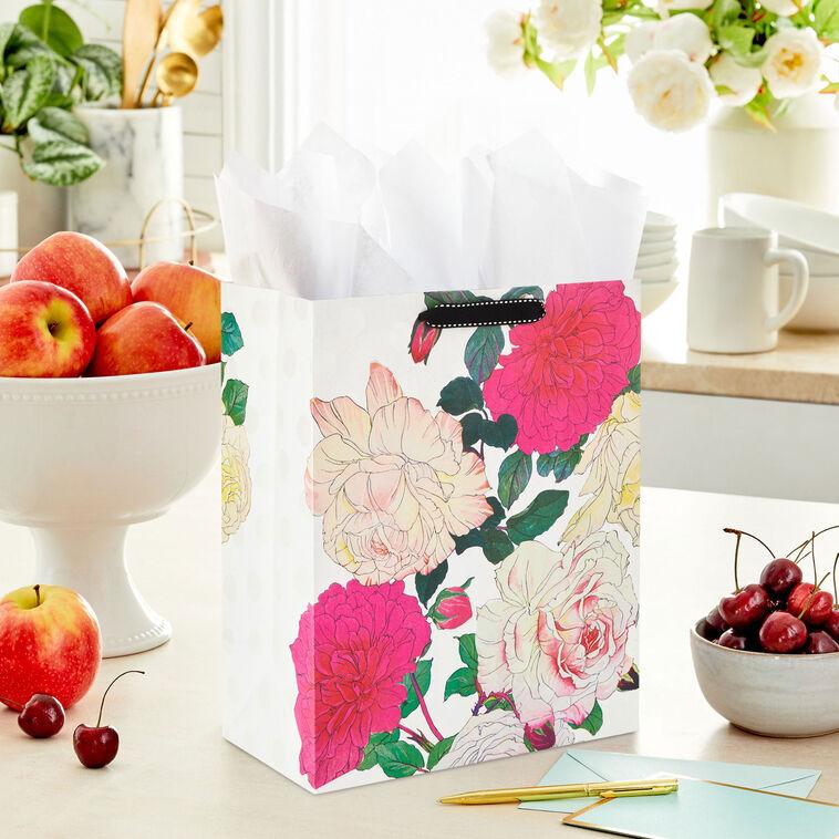 Hallmark 13" Illustrated Roses Large Gift Bag