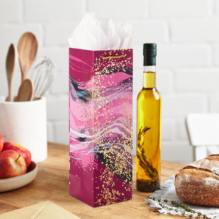 Hallmark 13" Marbled Purple Wine Gift Bag