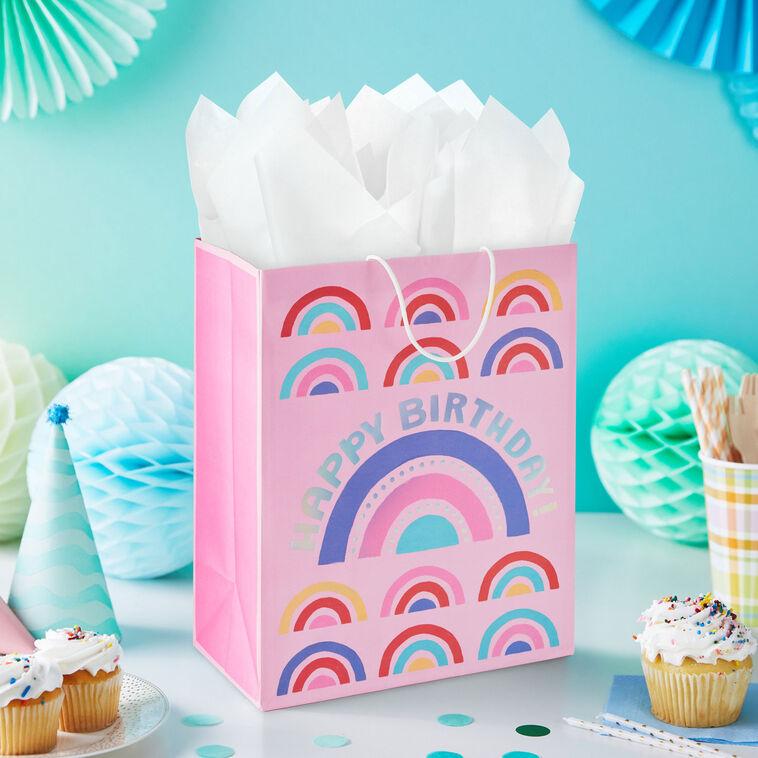 Hallmark 13" Mod Rainbows Large Birthday Gift Bag