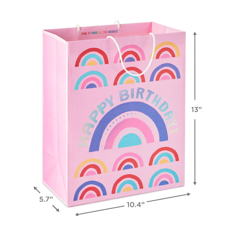 Hallmark 13" Mod Rainbows Large Birthday Gift Bag