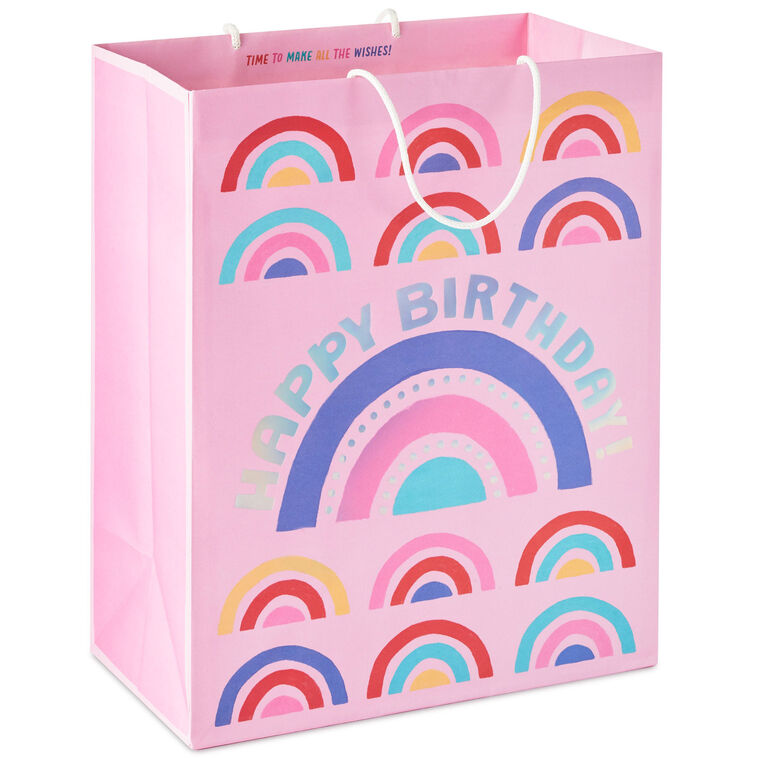 hallmark 13" Mod Rainbows Large Birthday Gift Bag