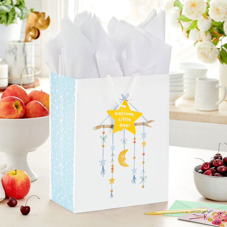 Hallmark 13" Moon And Stars Large New Baby Gift Bag