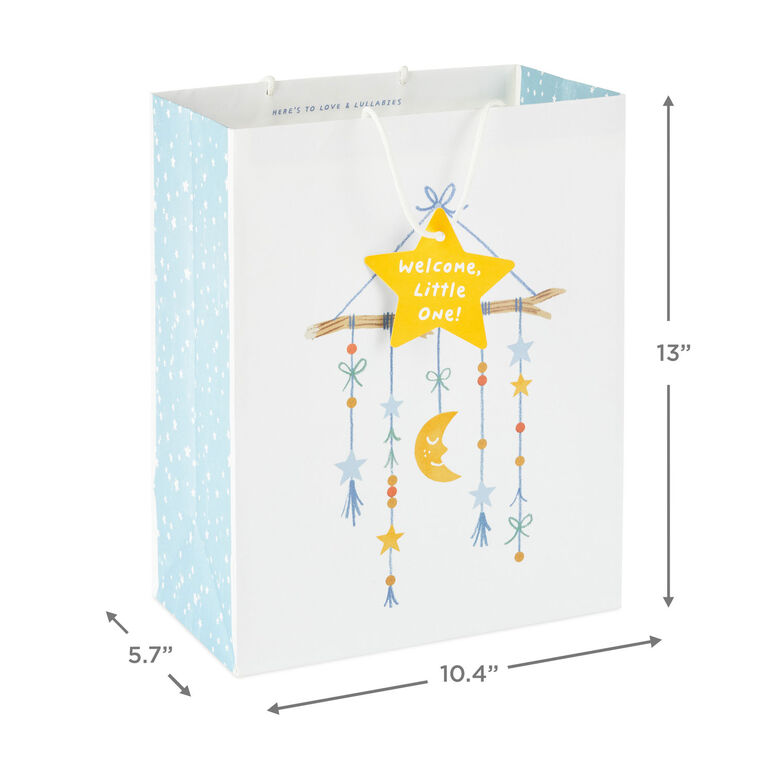 Hallmark 13" Moon And Stars Large New Baby Gift Bag