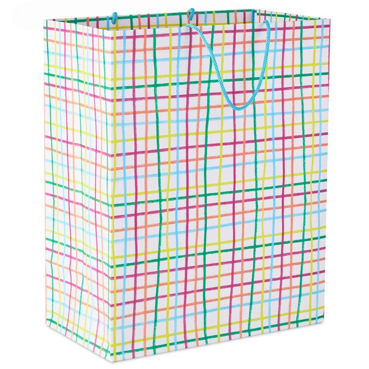 hallmark 13" Multicolor Windowpane Large Gift Bag
