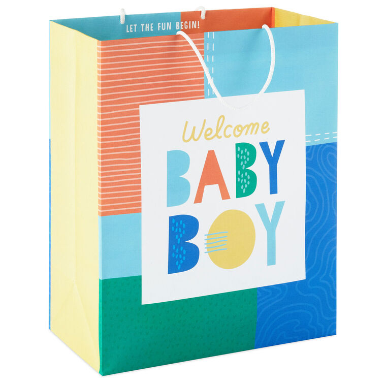 hallmark 13" Welcome Baby Boy Large Gift Bag