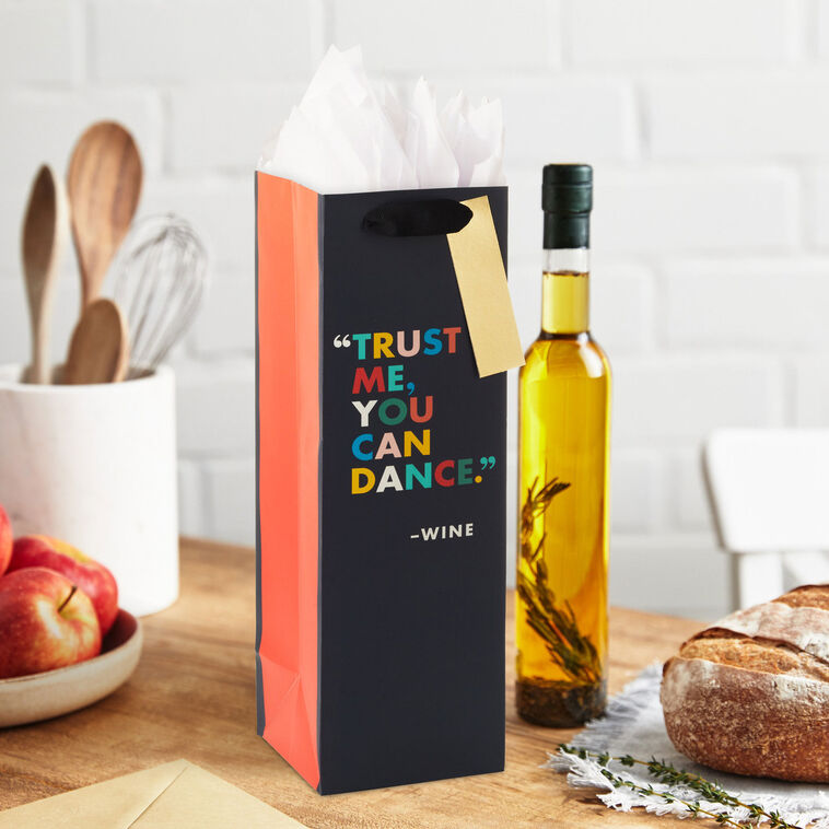 Hallmark 13" You Can Dance Quote Wine Gift Bag