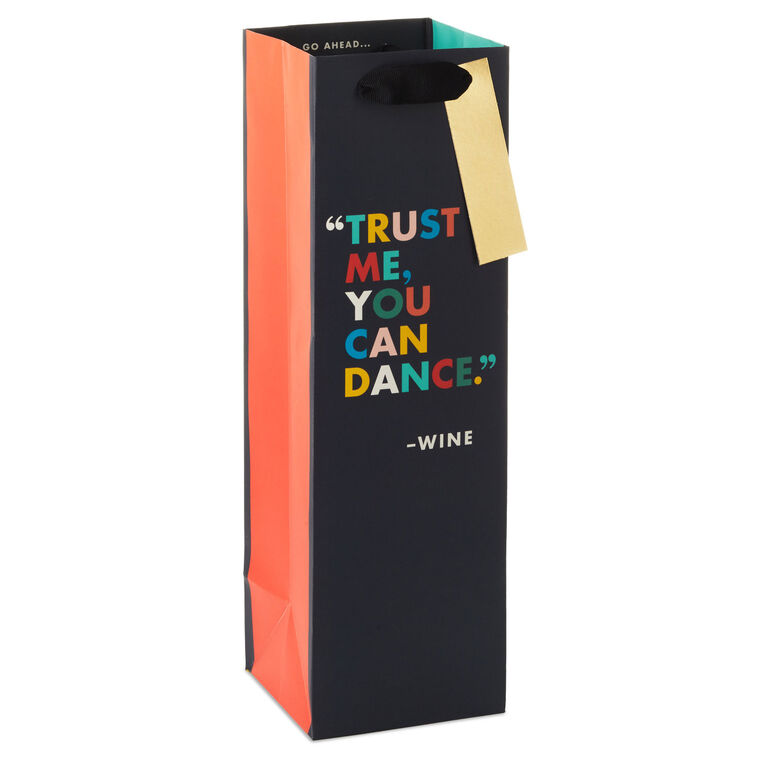 hallmark 13" You Can Dance Quote Wine Gift Bag