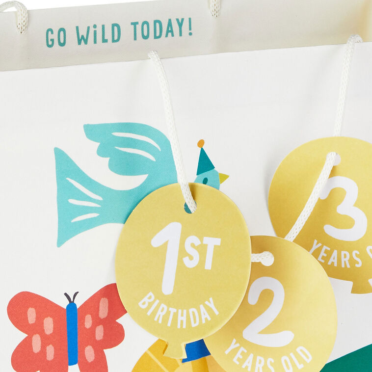 Hallmark 13" Zoo Animals Large Birthday Gift Bag