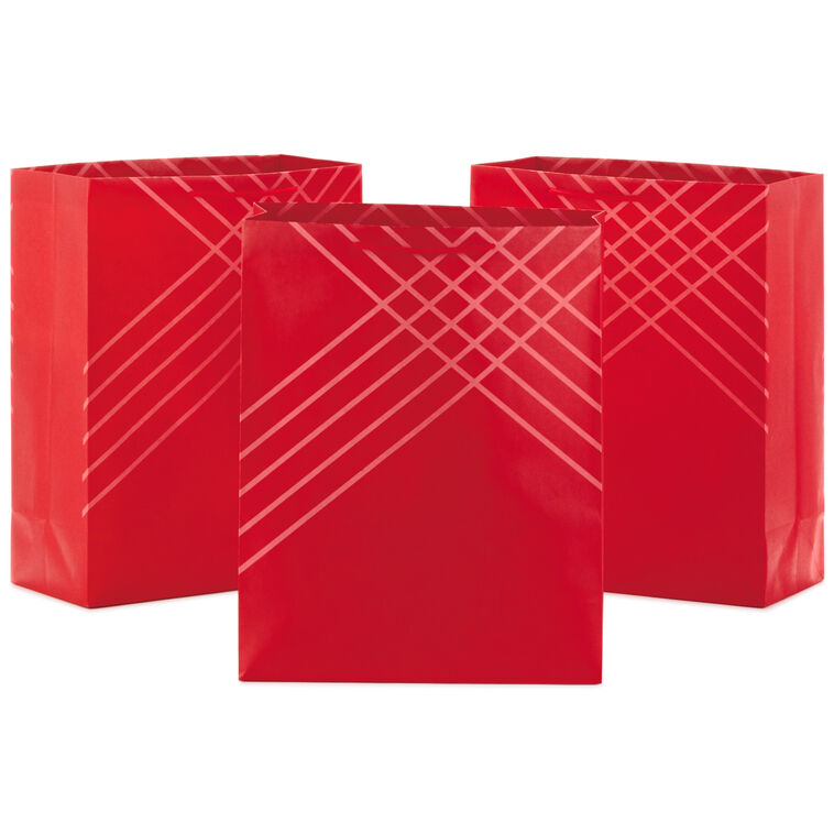 hallmark 14.4" Red 3-Pack Gift Bags